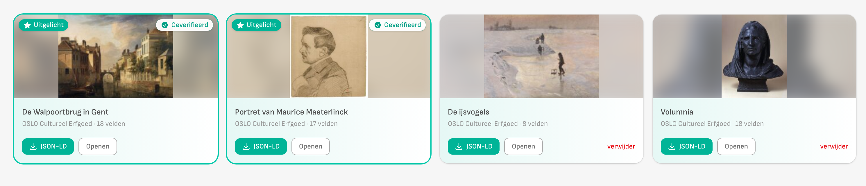 De bibliotheek met uitgelichte en geverifieerde registraties